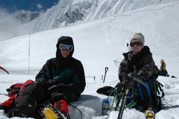 Gary and Denise on the high pass above Everest ABC