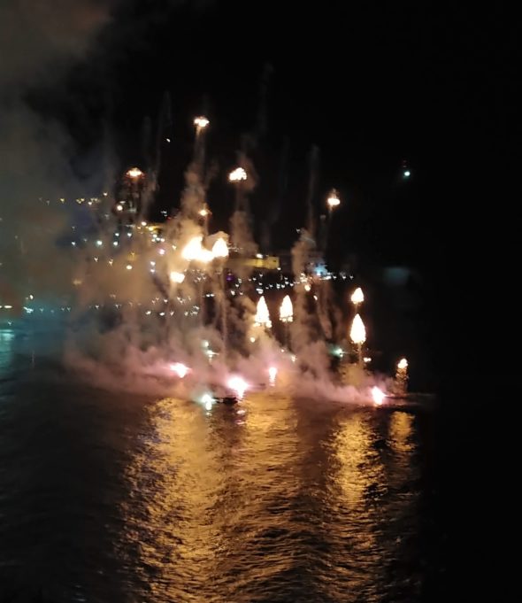 Rocket fireworks at the Naval Battle